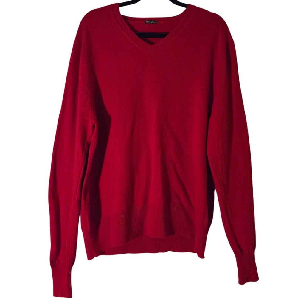 J. McLaughlin Men’s Wool Angora V Neck Sweater Red Size M